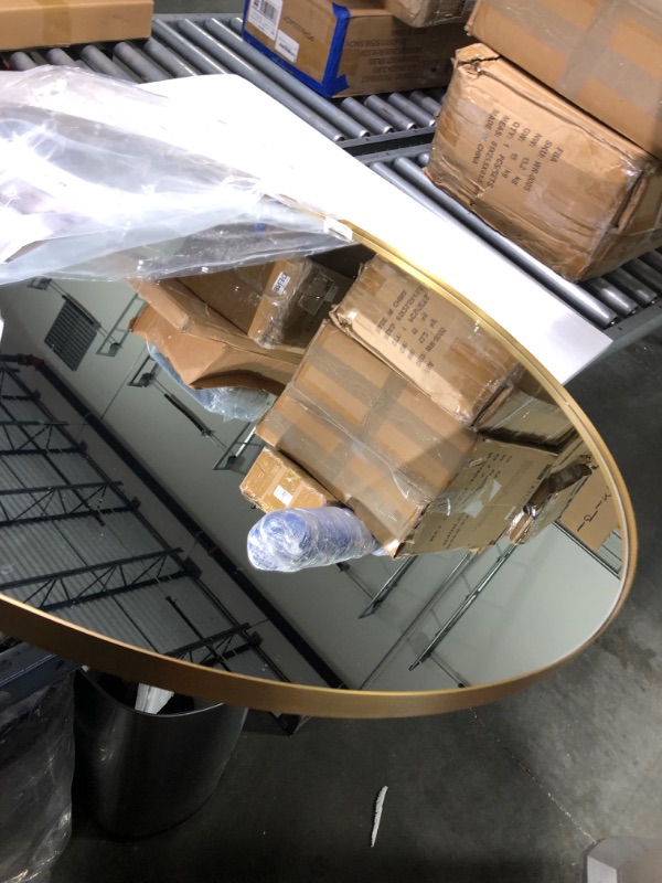 Photo 1 of ANDY STAR Gold Round Mirror, 36’’ Brushed Gold Circle Bathroom Mirrors in Stainless Steel Metal Frame 1" Deep Set Design 36'' Round Gold