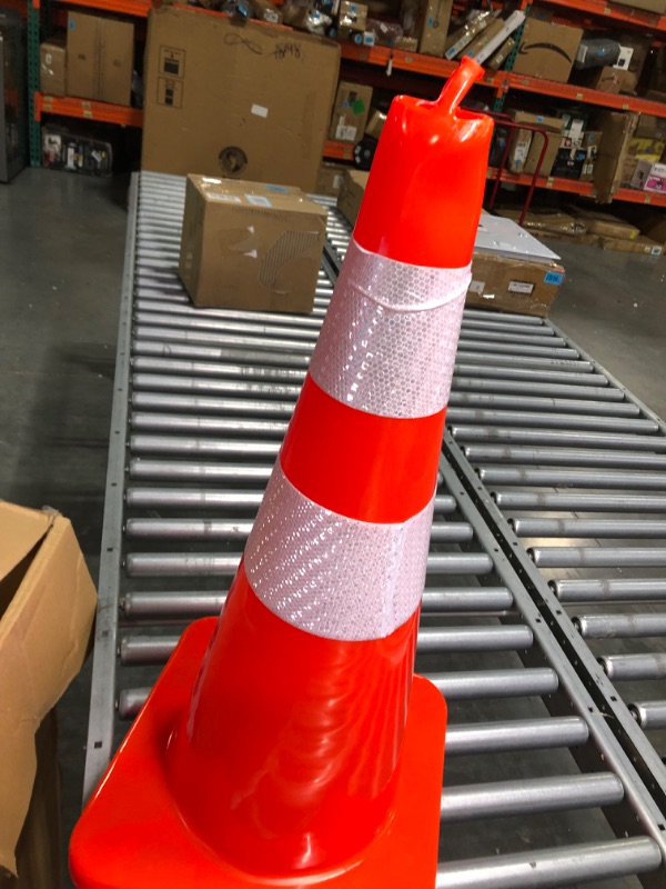 Photo 4 of 10 Pack Traffic Cones, 28 Inch Upgraded PVC Safety Cones with Reflective Collars Road Parking Cones Construction Cones for Parking Lot, Traffic Control, Driving Training