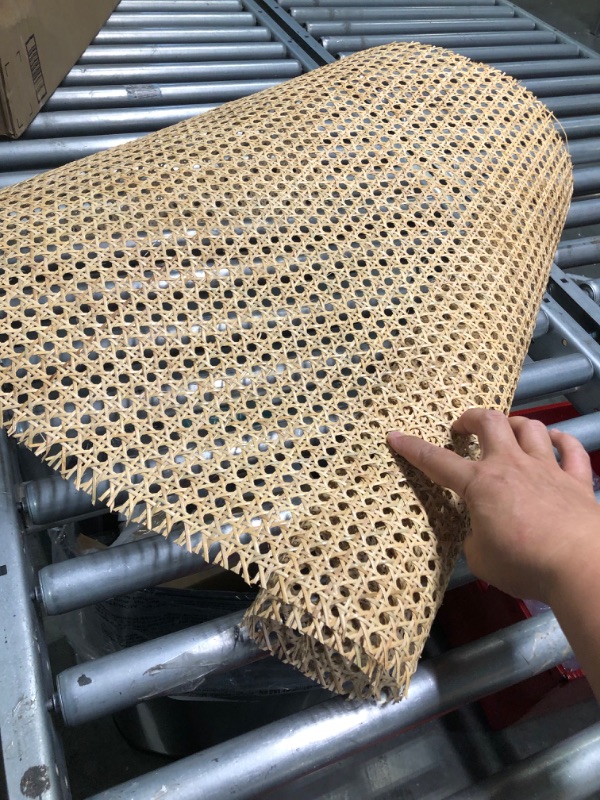 Photo 3 of 24" Width Natuaral Rattan Webbing for Caning Projects | 24" W x 3 ft L |Pre - Woven Open Mesh Cane - Cane Webbing Sheet- Natural Rattan Cane Webbing roll (3 FEET) https://a.co/d/h3JN9LY