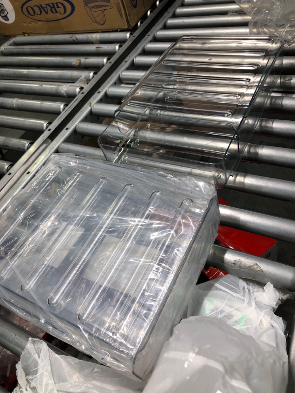 Photo 1 of Tomorotec Desk Letter Tray Set, A4 Size Clear PET Stackable Document Organizer Office Desktop File Paper Holder Book Storage Rack Side Load Anti-Skid Stacking Support Convex Bottom (4X Portrait) Transparent 4x Portrait