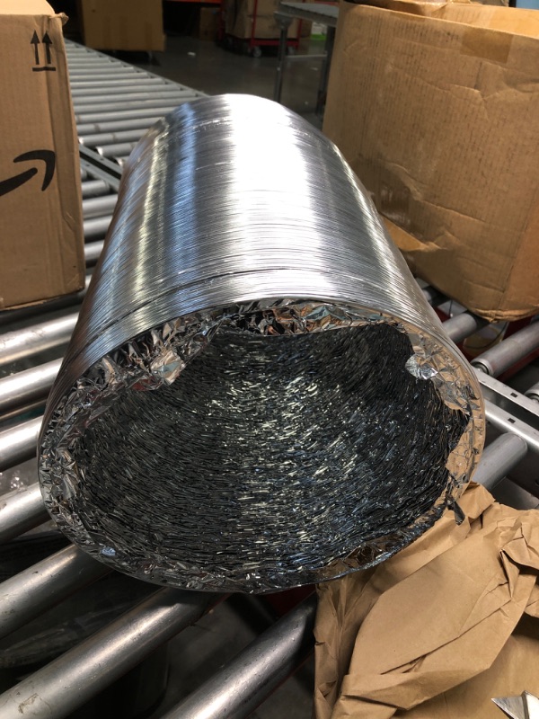 Photo 3 of 10" Inch Aluminum Hose Flexible Air Duct Pipe for Rigid HVAC Flex Ductwork- 25' Feet Long 10 Inch - 25' Feet Aluminum