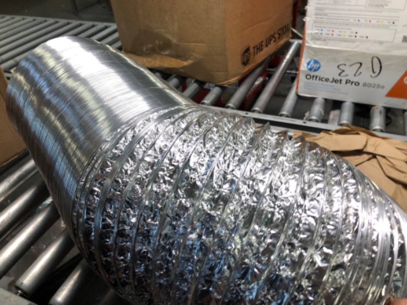 Photo 4 of 10" Inch Aluminum Hose Flexible Air Duct Pipe for Rigid HVAC Flex Ductwork- 25' Feet Long 10 Inch - 25' Feet Aluminum