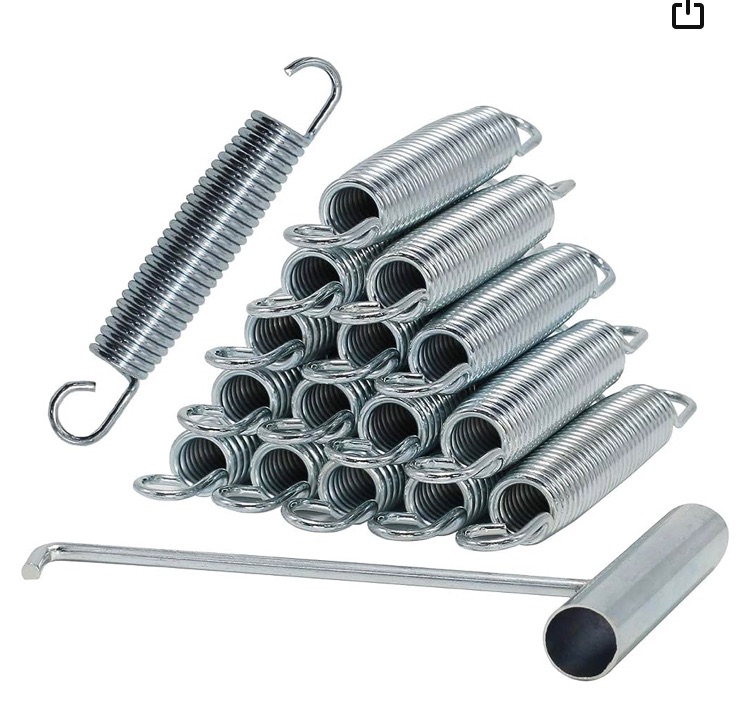 Photo 1 of 5.5-7 Inch Trampoline Springs Heavy Duty Stainless Steel Replacement?Springs, Set of 16