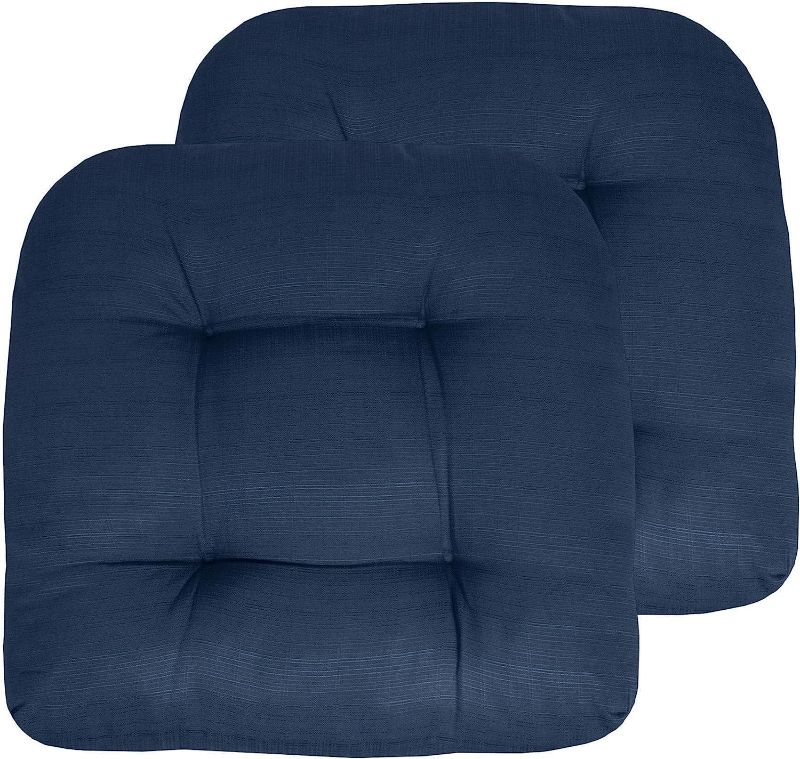 Photo 1 of 
Sweet Home Collection Patio Cushions Outdoor Chair Pads Premium Comfortable Thick Fiber Fill Tufted 19" x 19" Seat Cover, 2 Count (Pack of 1), Navy Blue
1new 1used
