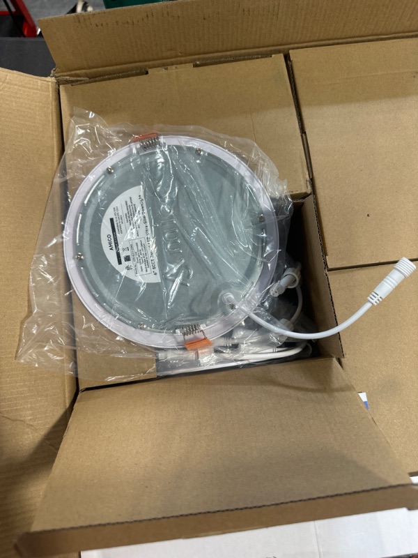 Photo 1 of Amico 20 Pack 6 Inch 5CCT Ultra-Thin LED Recessed Ceiling Light with Junction Box, 2700K/3000K/3500K/4000K/5000K Selectable, 12W Eqv 110W, Dimmable Can-Killer Downlight, 1050LM High Brightness - ETL 5000k/4000k/3500k/3000k/2700k - 5cct White 6 Inch