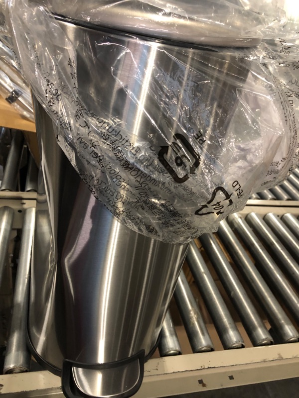 Photo 1 of Basics Stainless Steel Rectangular Soft-Close Trash Can with Foot Petal for Narrow Spaces - 40L / 10.5 Gallon