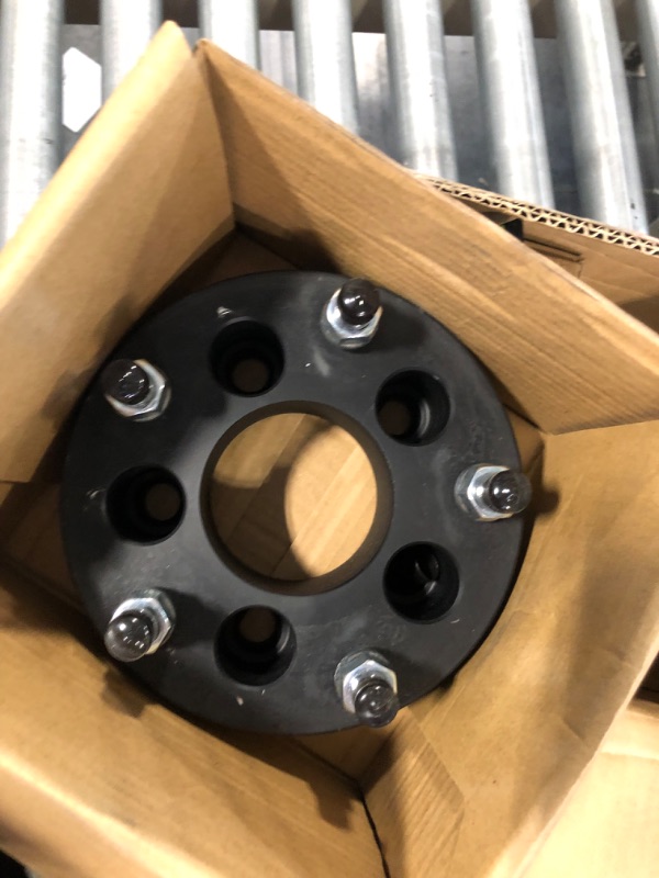 Photo 3 of VLAOSCHI Black Forged 5x4.5 to 5x5 Hubcentric Wheel Adapters 1.5 Inch with 1/2" Studs Compatible with Jeep 5 Lug 5x114.3 to 5x127 for Wrangler Cherokee Liberty Comanche XJ KJ KK YJ TJ ZJ MJ -Pack of 4 1.5 Inch, Pack of 4