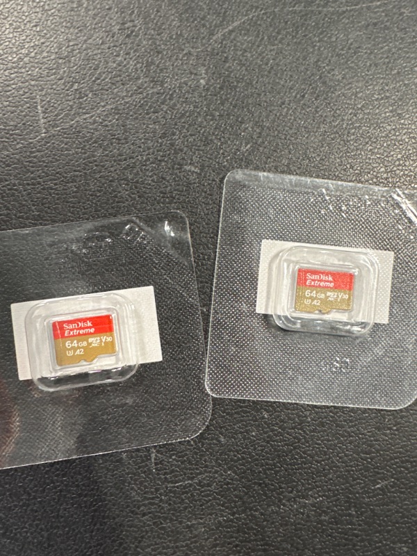 Photo 2 of SanDisk 64GB Extreme microSDXC UHS-I Memory Card - Up to 170MB/s, C10, U3, V30, 4K, 5K, A2, Micro SD Card - SDSQXAH-064G-GN6MA 64GB Memory Card Only 2 Pack