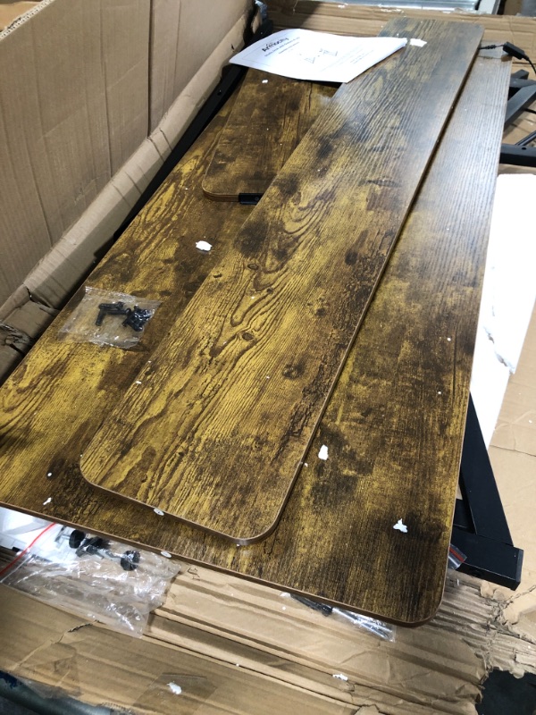 Photo 1 of Armocity 47'' Music Studio Desk with Power Outlet, Studio Desk for Music Production, Recording Studio Desk for Producer, Studio Workstation Desk for Music Recording, Piano Tray, Raised Stand, Rustic Rustic Brown Studio Desk with Outlet