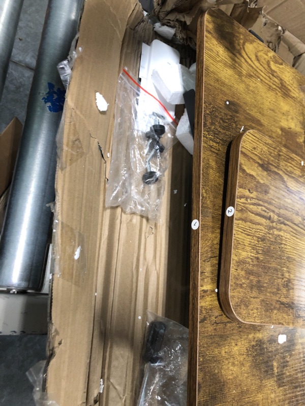 Photo 1 of Armocity 47'' Music Studio Desk with Power Outlet, Studio Desk for Music Production, Recording Studio Desk for Producer, Studio Workstation Desk for Music Recording, Piano Tray, Raised Stand, Rustic Rustic Brown Studio Desk with Outlet
