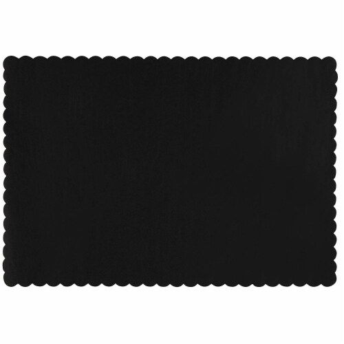 Photo 1 of 6 piece black cardboard rectangle with semi circles around edge