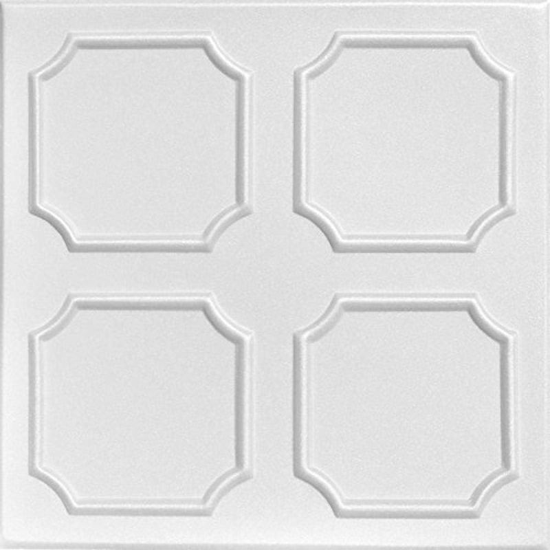 Photo 1 of A La Maison Ceilings R01 Bostonian Foam Glue-up Ceiling Tile (21.6 sq. ft./Case), Pack of 5, Plain White