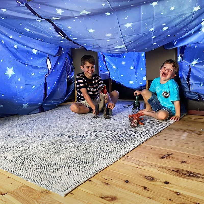 Photo 4 of Blanket Fort Building Kit for Kids 4-8 8-12+ - Build a Fort for Kids, Ultimate Fort Builder - Kids Forts Indoor Fort, Outdoor Fort Kit by Molcey - Girls/Boys Toys Age 6-8,Gifts for 5 6 7 Year Old Boys