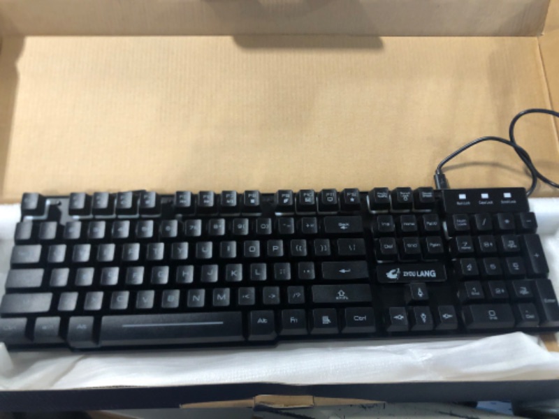 Photo 1 of Wieless Gaming Keyboard and Mouse Combo Rainbow Backlight Quiet Ergonomic Mechanical Feeling Anti-ghosting Keyboard Mouse with Rechargeable 4000mAh Battery Mouse Pad for Computer Mac Gamer Black & Rainbow