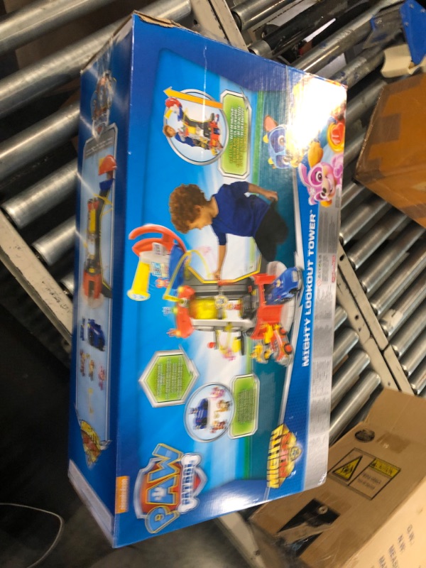 Photo 1 of Paw Patrol, Mighty Lookout Tower with 4 Exclusive Bonus Action Figures & Rocky’s Recycle Truck Vehicle with Collectible Figure, for Kids Aged 3 and Up Mighty Tower Bundle Lookout Tower + Truck Vehicle