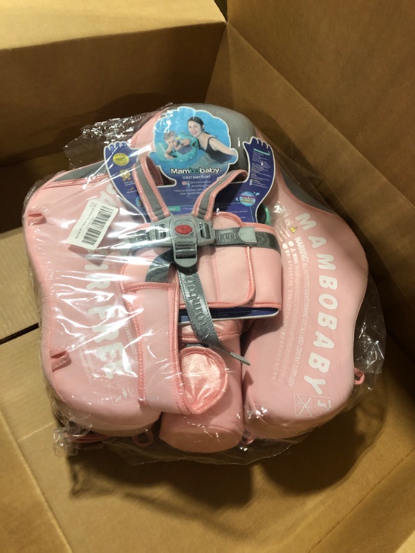 Photo 1 of Cloth Mambobaby Newest Non Inflatable Baby Float Size Improved Add Tail Avoid Flip Over Swim Trainer Solid Infant Pool Float with Canopy UPF 50+ Swim Ring Pink Cf