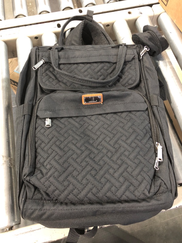 Photo 2 of BabbleRoo Diaper Bag Backpack - Baby Essentials Travel Bag - Multi function Waterproof Diaper Bag, Travel Essentials Baby Bag with Changing Pad, Stroller Straps & Pacifier Case – Unisex, Black