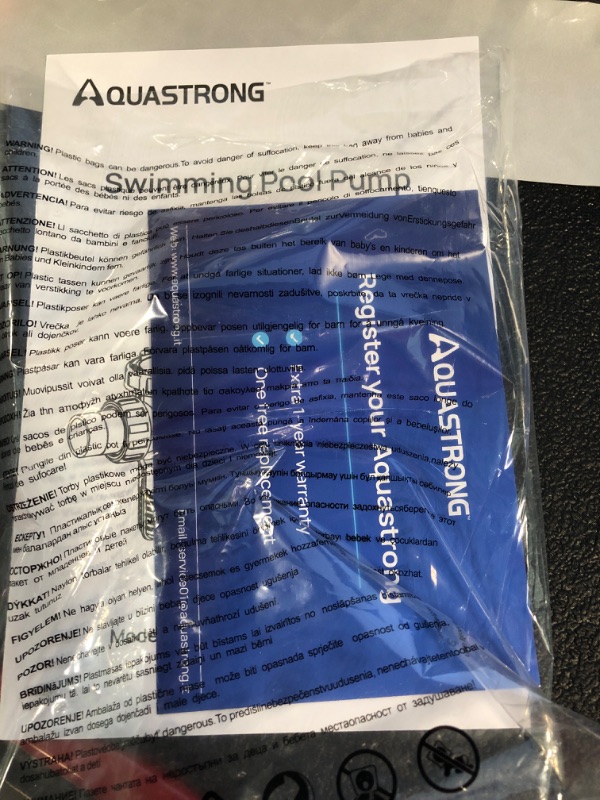 Photo 3 of Aquastrong 1.5 HP In/Above Ground Single Speed Pool Pump, 115V, 8100GPH, High Flow, Powerful Self Primming Swimming Pool Pumps with Filter Basket