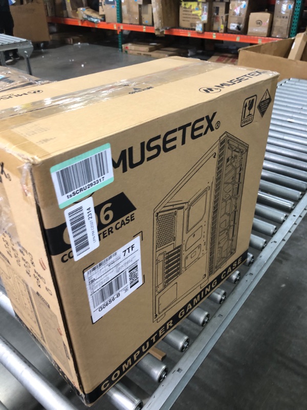 Photo 2 of MUSETEX ATX PC Case Pre-Installed 6Pcs 120mm ARGB Fans, Computer Gaming Case with Tempered Glass Side & Front Panels, Metal Honeycomb Mesh, USB3.0, S6-B S6-B Black