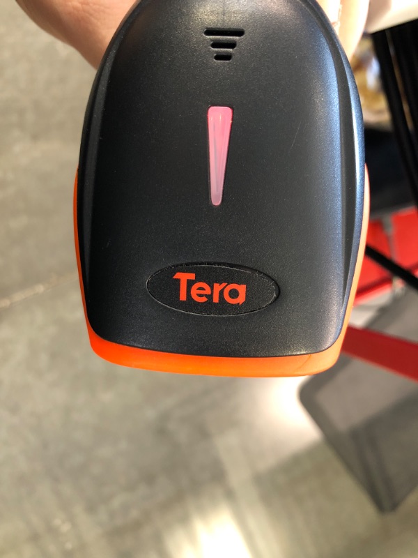 Photo 1 of Tera Pro Fully Upgraded Wireless 2D QR Barcode Scanner with Stand, 3 in 1 Bluetooth & 2.4GHz Wireless & USB Wired, Connect Smart Phone Tablet PC, Image Bar Code Reader with Vibration Alert, HW0002 Orange