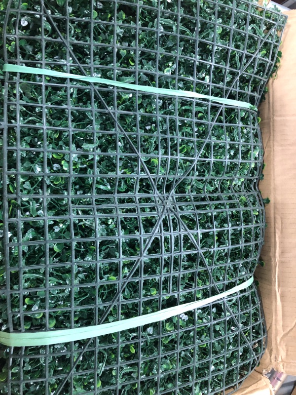 Photo 1 of 12pcs 24x16 inch Grass Wall Backdrop Greenery Garden Privacy Panels Screen for Outdoor Indoor Fence Backyard and Wall Decor, Realistic Artificial Boxwood Panels Topiary Hedge Plants (12pcs Set)