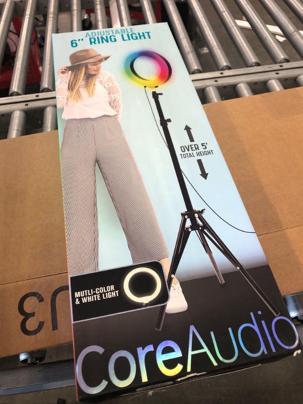 Photo 2 of CoreAudio 6" RGB Ring Light with Adjustable 5' Tripod Stand, Color and White LED Ring Selfie Light for Photography, Makeup, Vlogging, Photos, Video Recording, TikTok, and Content Creator Essentials