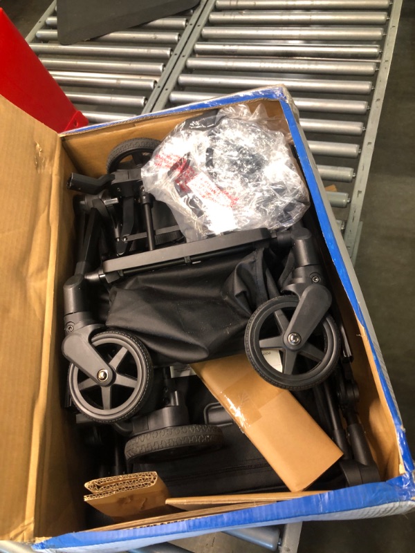 Photo 1 of Mompush Lithe V2 Lightweight Stroller + Snack Tray, Ultra-Compact Fold & Airplane Ready Travel Stroller, Near Flat Recline Seat, Cup Holder, Raincover & Travelbag Included
