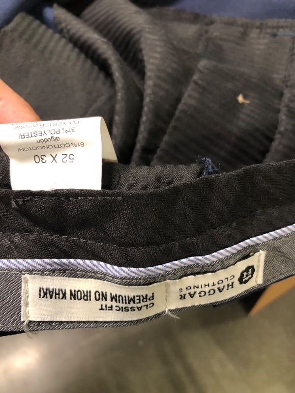 Photo 1 of Haggar Men's Premium No Iron Khaki Classic Fit Expandable Waist Flat Front Pant Reg. and Big & Tall Sizes (50x32)