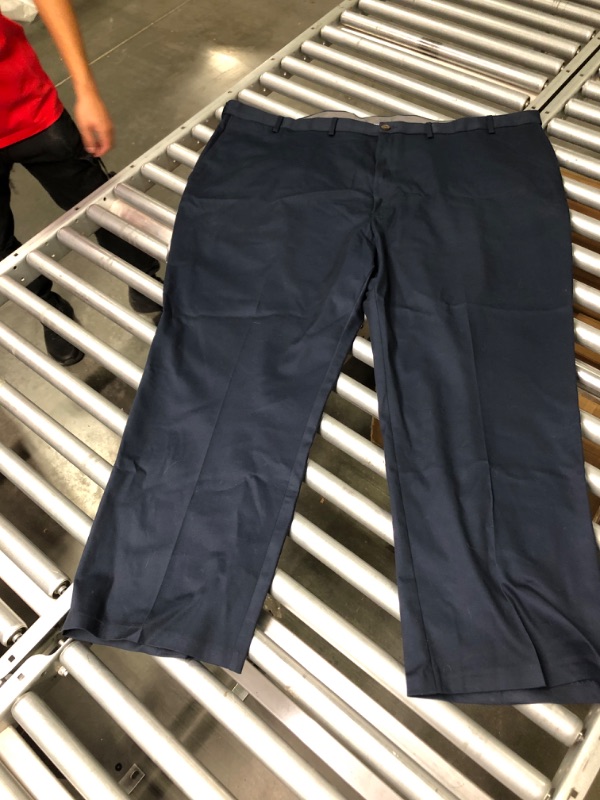 Photo 1 of Haggar Men's Premium No Iron Khaki Classic Fit Expandable Waist Flat Front Pant Reg. and Big & Tall Sizes (50x32)
