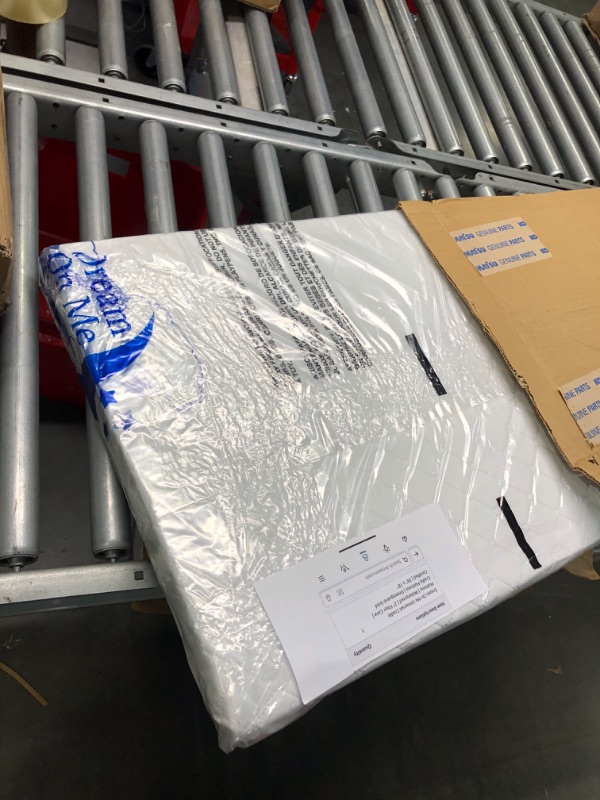 Photo 1 of Dream On Me Universal Cradle Mattress | Waterproof | 2” Fiber Core | Cradle Mattress | Greenguard Gold Certified | 36" x 18" White Check Vinyl Cover