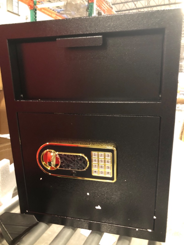 Photo 3 of 2.6 Cub Security Depository Safe Box for Business, Digital Drop Slot Safe with Anti Fish Front Drop Box and Keypad, Drop locker Safe Box with LED light, External Battery Box for Home Money Mail Church 2.6 Cuft