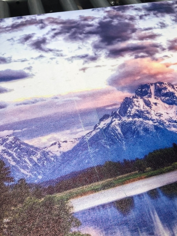 Photo 4 of arteWOODS Landscape Canvas Wall Art Nature Picture Oxbow Bend Grand Teton National Park Modern Canvas Artwork River and Forest Contemporary Wall Art Large Size for Home Office Decoration 20" x 40"