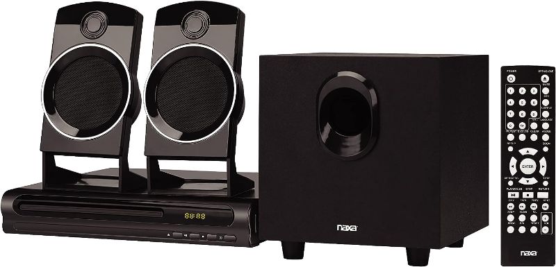 Photo 1 of Naxa ND-863 2.1 Channel Home Theater DVD Player and Speaker Surround Sound System, Black
