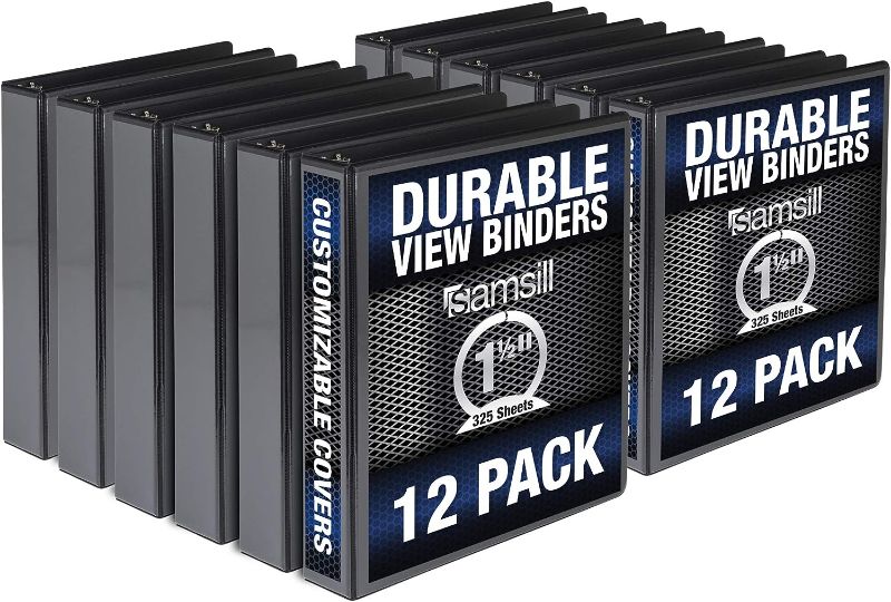 Photo 1 of Samsill Durable .5 Inch Binder, Made in the USA, Round Ring Customizable Clear View Binder, White, 24 Pack (MP248417)
