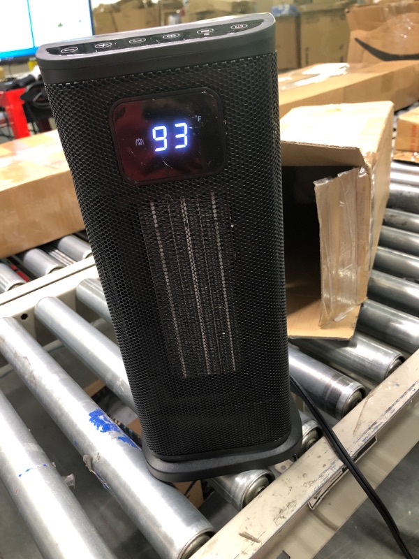 Photo 1 of KopBeau Oscillating Space Heater for Indoor Use,1S Fast Heating, Electric & Portable Heater w/ Thermostat, 1500W Ceramic PTC Room Heater with 4 Modes, 24H Timer, LED Display, Safe for Office Use Black
