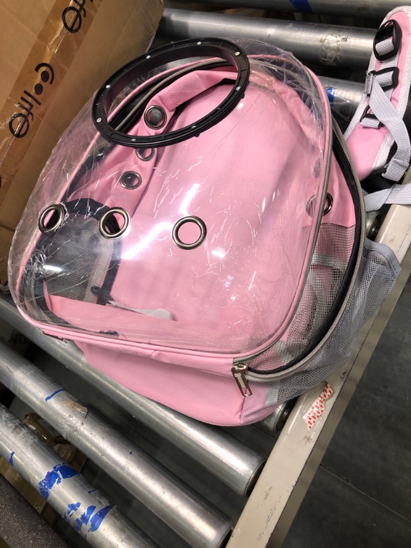 Photo 2 of ChezMax Astronaut Window Bubble Carrying Travel Bag Breathable Space Capsule Transparent Pet Carrier Bag Dog Cat Backpack