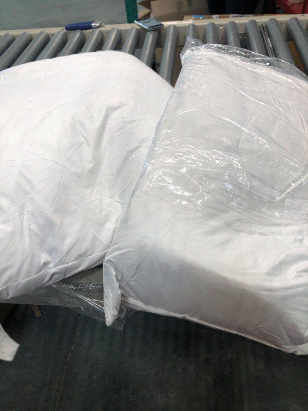 Photo 2 of Yesterdayhome Set of 2-16x26 Oblong Pillow Inserts-Down Feather Pillow Inserts-White