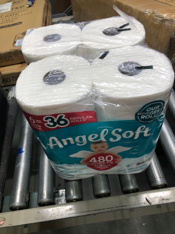 Photo 2 of Angel Soft Toilet Paper, 6 Super Mega Rolls : 36 Regular Rolls (Pack of 2) 1 Count (Pack of 12)