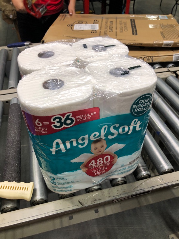 Photo 1 of Angel Soft Toilet Paper, 6 Super Mega Rolls : 36 Regular Rolls (Pack of 2) 1 Count (Pack of 12)