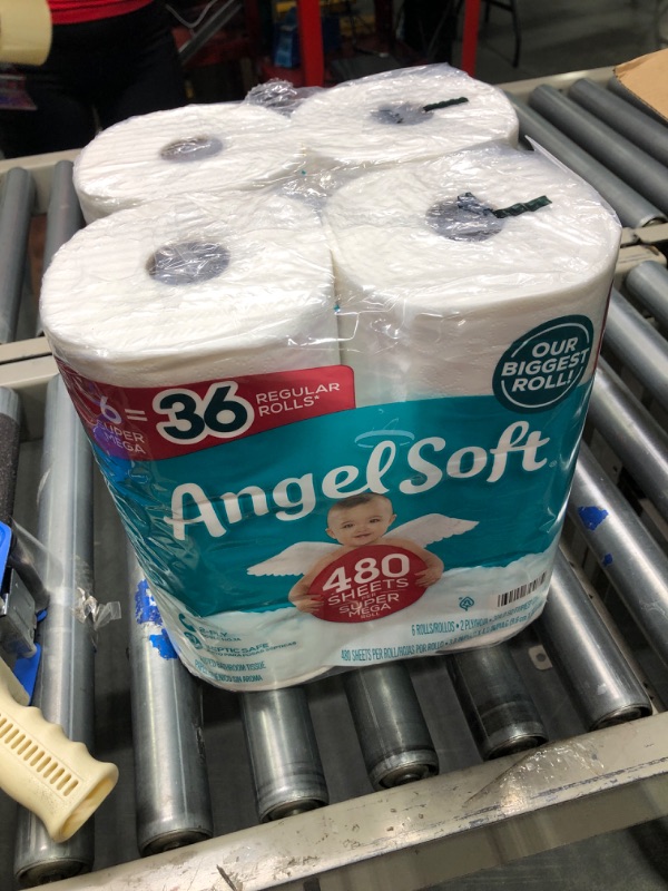 Photo 2 of Angel Soft Toilet Paper, 6 Super Mega Rolls : 36 Regular Rolls (Pack of 2) 1 Count (Pack of 12)