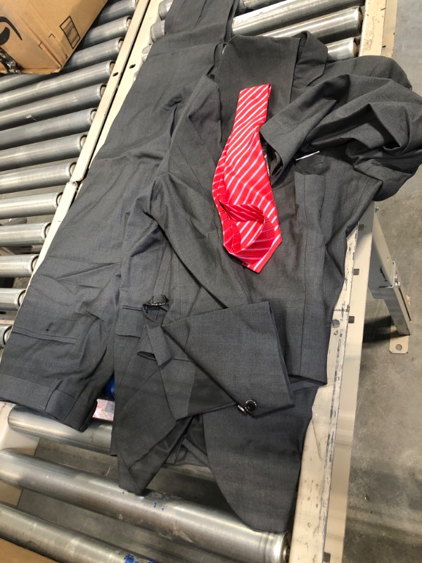 Photo 1 of MY'S Men's 3 Piece Slim Fit Suit Set, 2 Button Blazer Jacket Vest Pants with Tie, Solid Wedding Dress Tux and Trousers