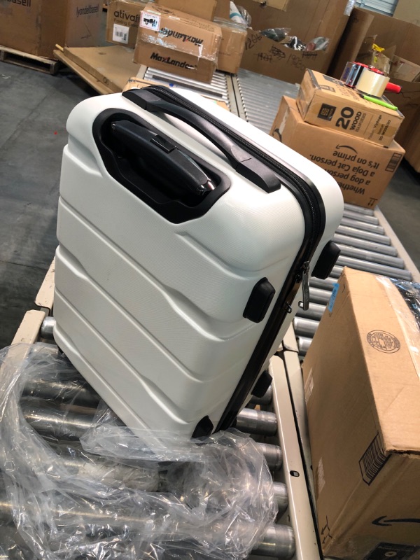 Photo 4 of Coolife Luggage Expandable(only 28") Suitcase PC+ABS Spinner Built-In TSA lock 20in 24in 28in Carry on white S(20in_carry on)