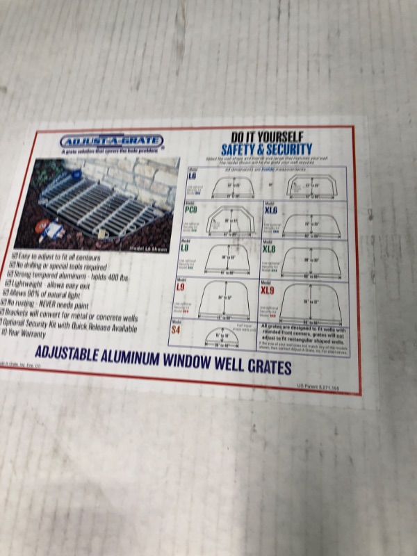 Photo 1 of Adjust-A-Grate Window Well Grate - Model L8 - Fits Metal Window Wells with Large Radius Front Corners That Measure 30-33 in. x 45-60 in.