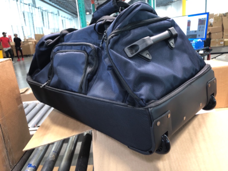 Photo 4 of Coolife Rolling Duffel Travel Duffel Bag Wheeled Duffel Suitcase Luggage 8 Pockets 30in blue