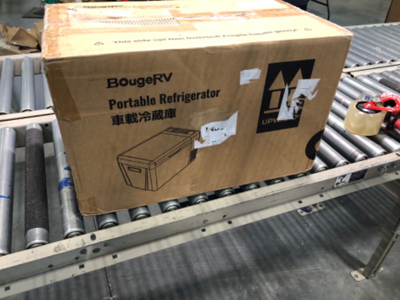 Photo 2 of BougeRV 12 Volt Refrigerator With Cover 12V Car Fridge 30 Quart Portable Freezer Compressor Cooler Compressor Freezer,12/24V DC 110~240 Volt AC,-7?~50? for Truck RV SUV Grey 30 Quart with Cover, Car Charger and Wall Outlet Cord Included 