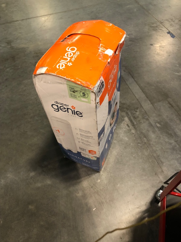 Photo 1 of Diaper Genie Signature Pail Includes 1 Easy Roll Refill with 18 Bags | Holds Up to 846 Newborn-Sized Diapers Per Refill New Signature Pail + Long-Lasting Refill

*SEE PIC, slight gap on bottom 2 pcs, not damaged, but not flush with top part