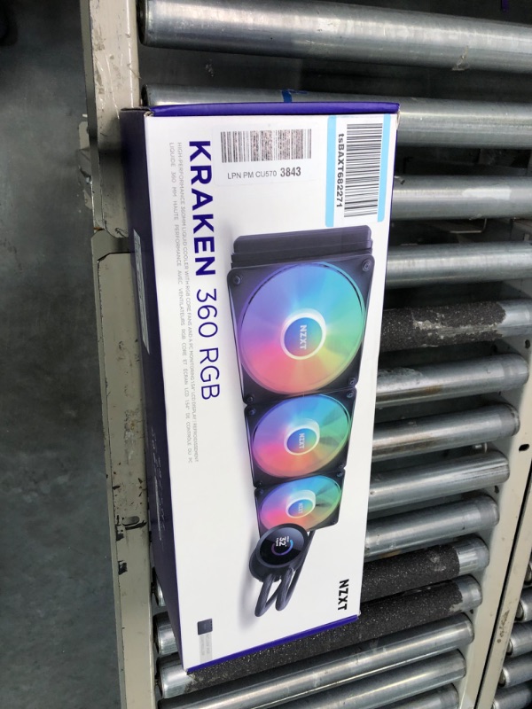 Photo 2 of NZXT Kraken 360 RGB - 360mm AIO CPU Liquid Cooler - Customizable 1.54"" Square LCD Display for Images, Performance Metrics - High-Performance Pump - 3 x F120 RGB Core Fans - Black