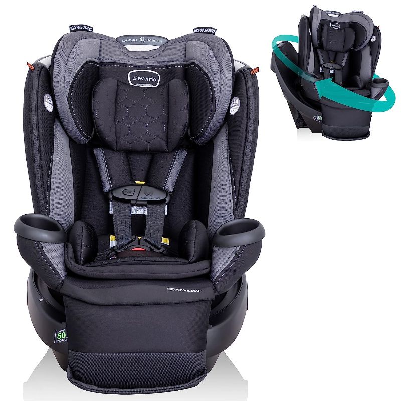 Photo 1 of Evenflo Revolve360 Extend All-in-One Rotational Car Seat with Quick Clean Cover (Revere Gray)