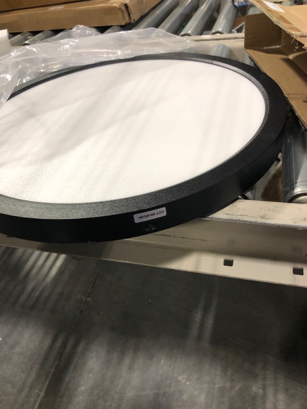 Photo 2 of 18 Inch LED Round Flat Panel Light, Black, 32W, 3200lm, 3000K/4000K/5000K CCT Selectable, 120°Beam Angle, Dimmable Edge-Lit Flush Mount Ceiling Light Fixture - ETL Listed 18 inch Black.1