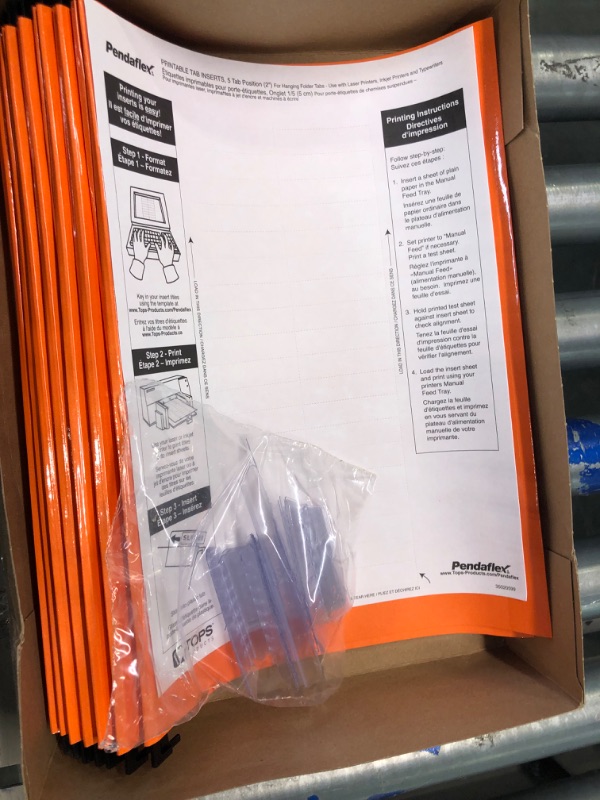 Photo 4 of Pendaflex SureHook Hanging Folders, Letter Size, 1/5-Cut Tabs, Orange, 20/Box